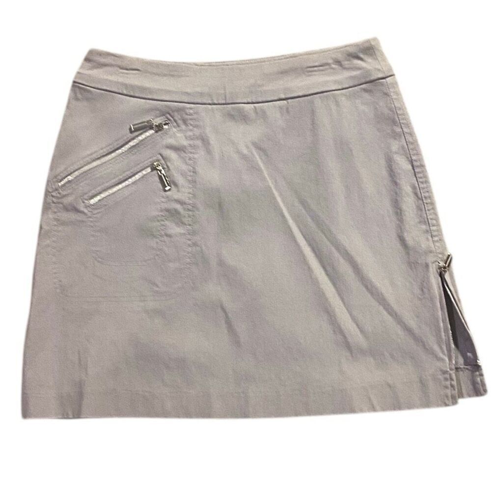 Jamie Sadock Womens Grey Flat Front Golf Pickleball Skort Skirt Shorts Size 4